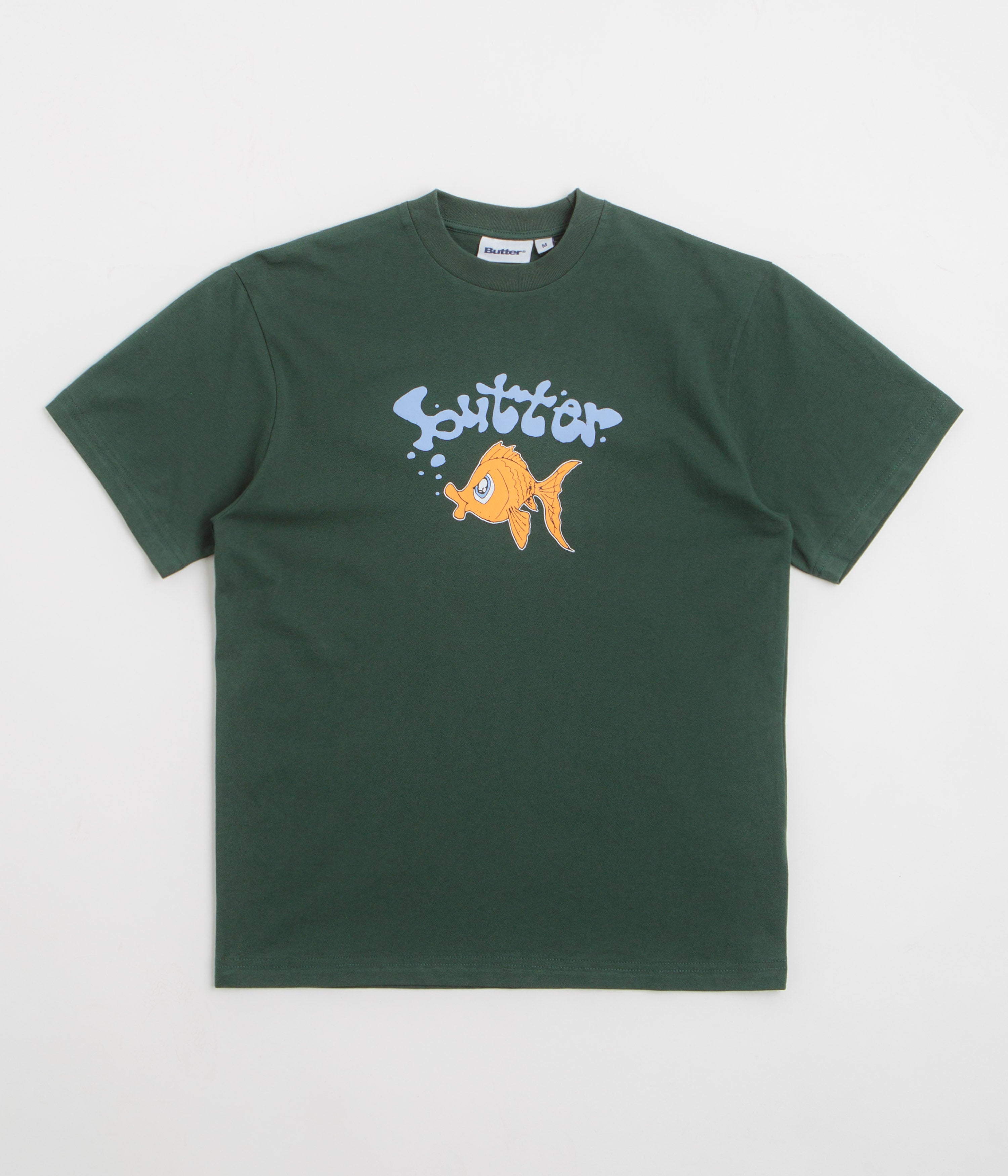 Butter Goods Goldfish Graphic T-Shirt for Men & Women - Dark Forest Green Casual Tee for Streetwear, Skate Style & Everyday Outfits