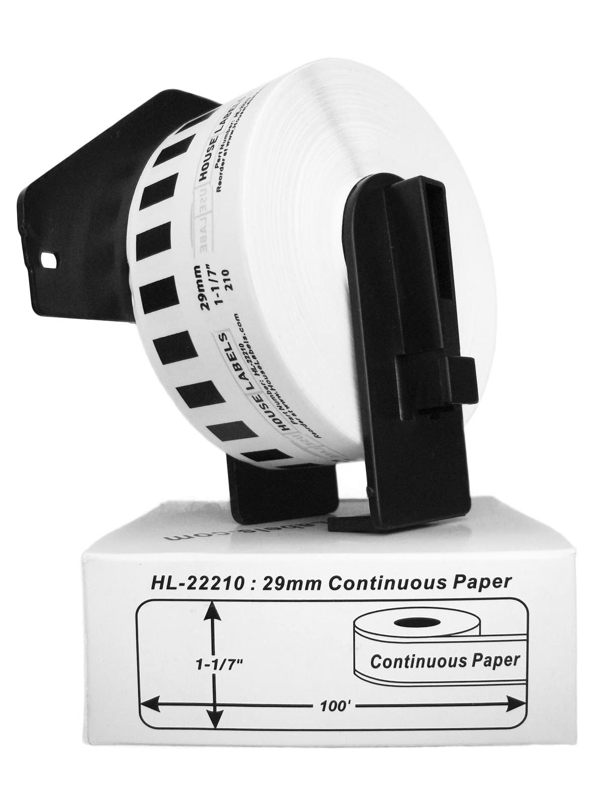 HOUSELABELS Compatible with Brother QL-570 QL-580N QL-700 QL-1050 Label Printer - DK-2210 Replacement Continuous Length Label Rolls (1-1/7