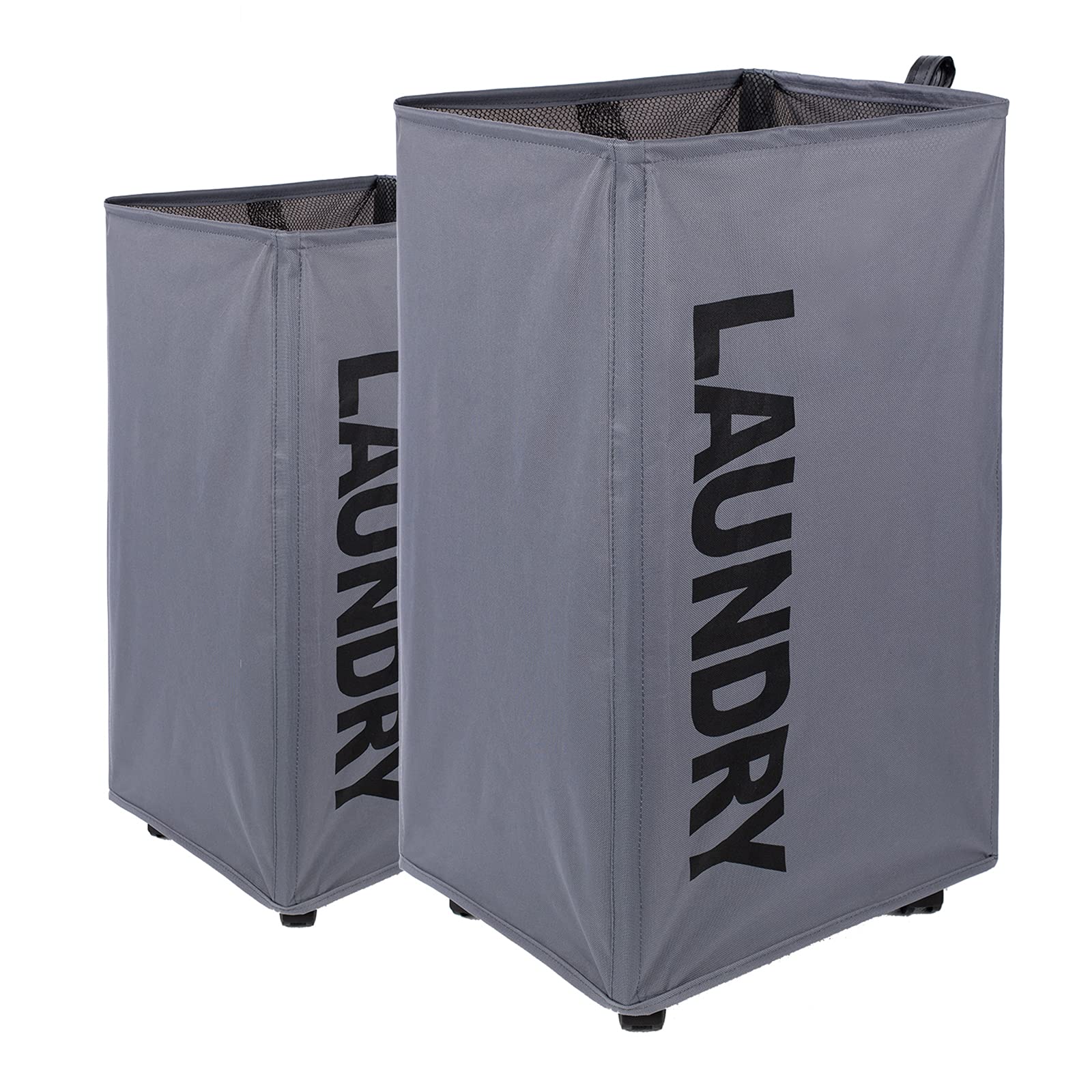 Caroeas XX-Large Collapsible Laundry Basket with Wheels & Leather Handle - 27