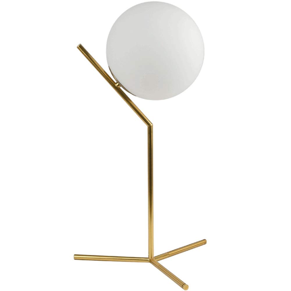 Modern Minimalist Table Lamp - 3 Color Temperatures, Gold Glass Ball Bedside Lamp for Bedroom, Luxury Art Decor with Creative Lighting | Perfect for Bedroom, Living Room & Office Decor