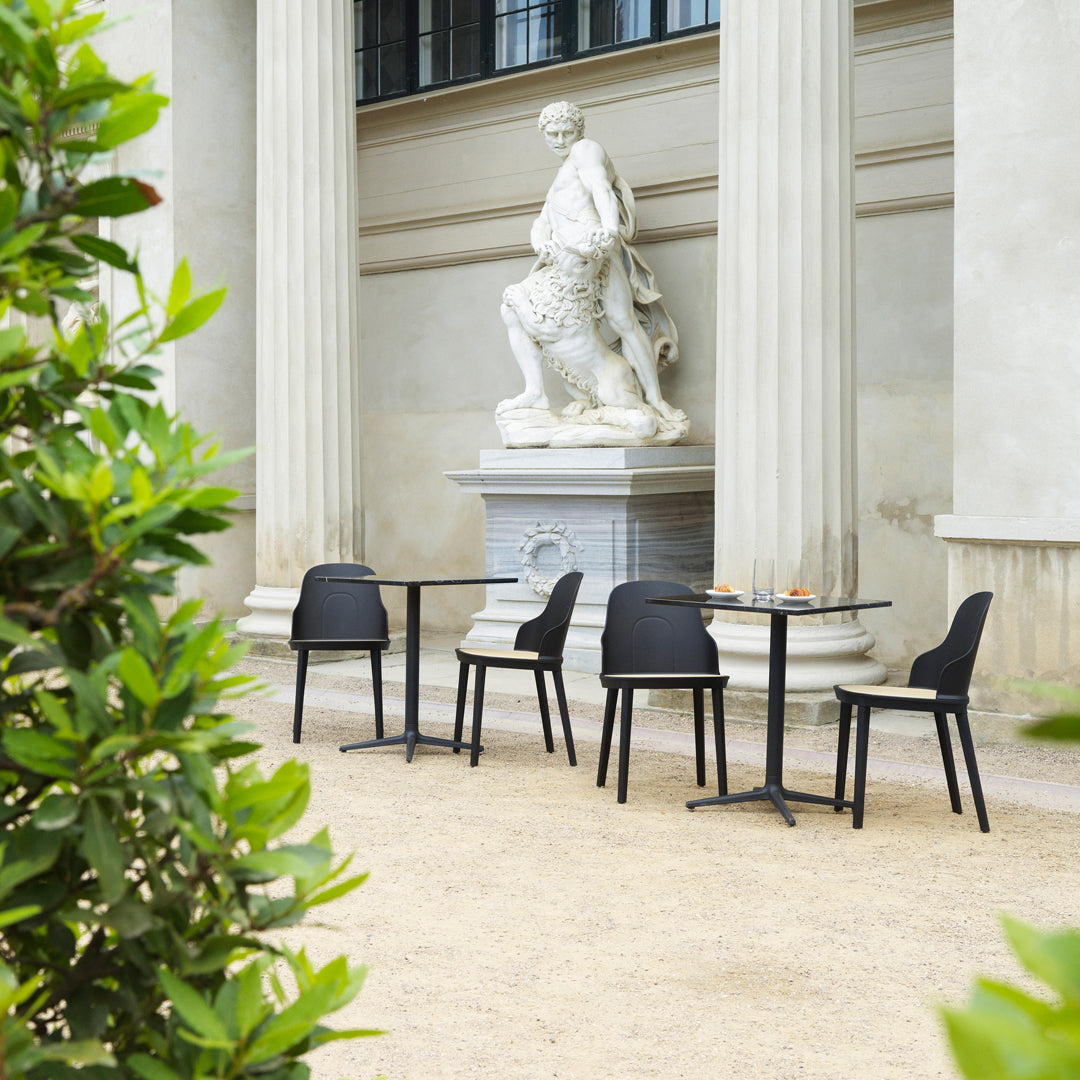 Allez Square Outdoor Cafe Table - Durable Weatherproof Bistro Table for Patio, Garden, Restaurant & Coffee Shop - Perfect for Dining, Relaxing & Entertaining Outdoors