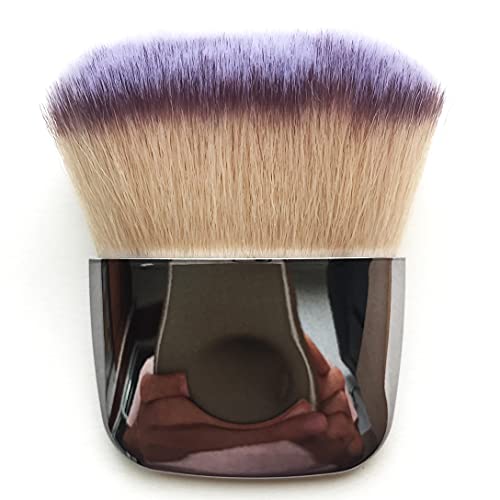 Premium Kabuki Makeup Brush Set - Flat Top Foundation Powder Brush, Blush Brush & Concealer Brush for Flawless Mineral Blending (Dense Gun-Black/White Bristles) - Perfect for Professional Makeup Application & Everyday Beauty Routine