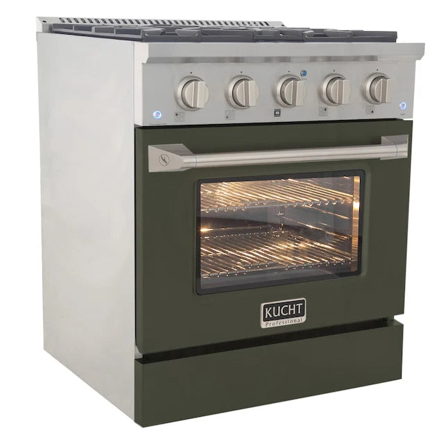 Kucht 30-Inch Pro Style Dual Fuel Range - Professional Gas & Electric Kitchen Stove for Home Chefs | Perfect for Baking, Roasting & High-Heat Cooking