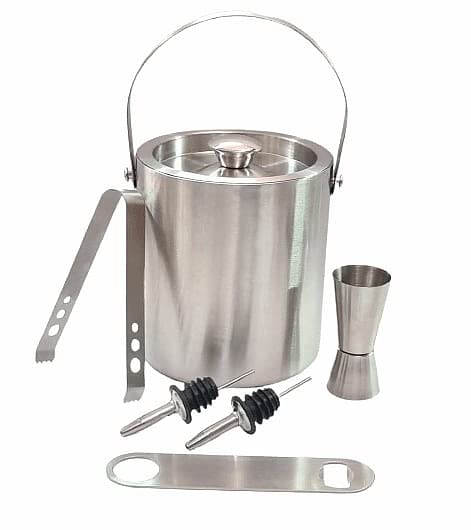 Nooks 1.5L Insulated Ice Bucket with Bottle Opener, Ice Tongs & Peg Measure - Keeps Drinks Cold for 6 Hours | Perfect for Parties, BBQs & Outdoor Gatherings