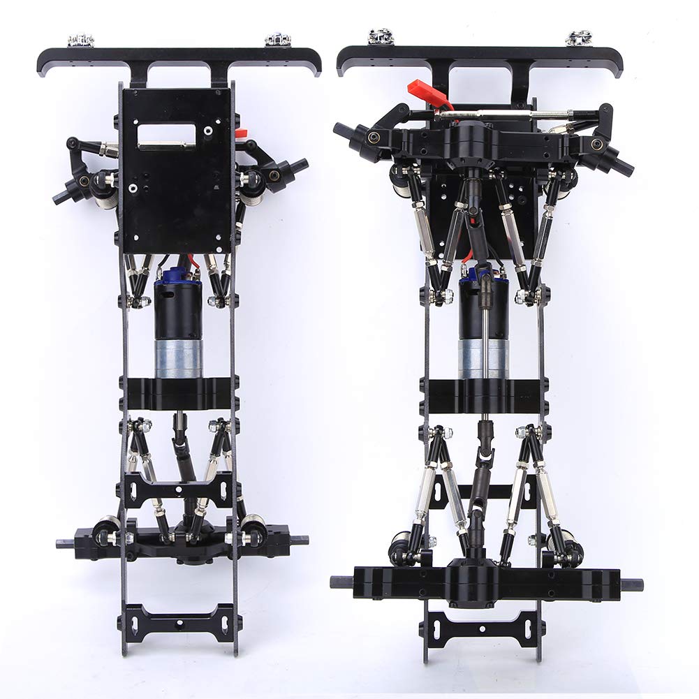 Dilwe 1/12 Scale Metal & Carbon Fiber RC Crawler Chassis Frame Kit - Compatible with MN-D90 Off-Road Truck (Black) | Upgrade for Rock Crawling & Trail Adventures