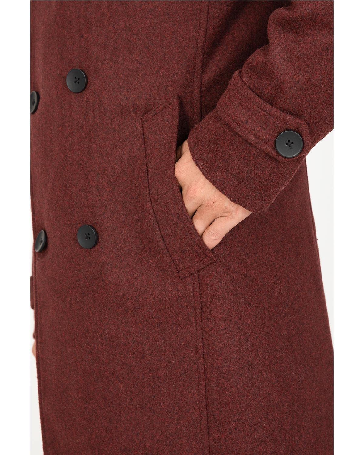 Men's Long Wool Blend Double Breasted Trench Pea Coat - Winter Wool Overcoat Top Coat for Business, Office & Formal Occasions