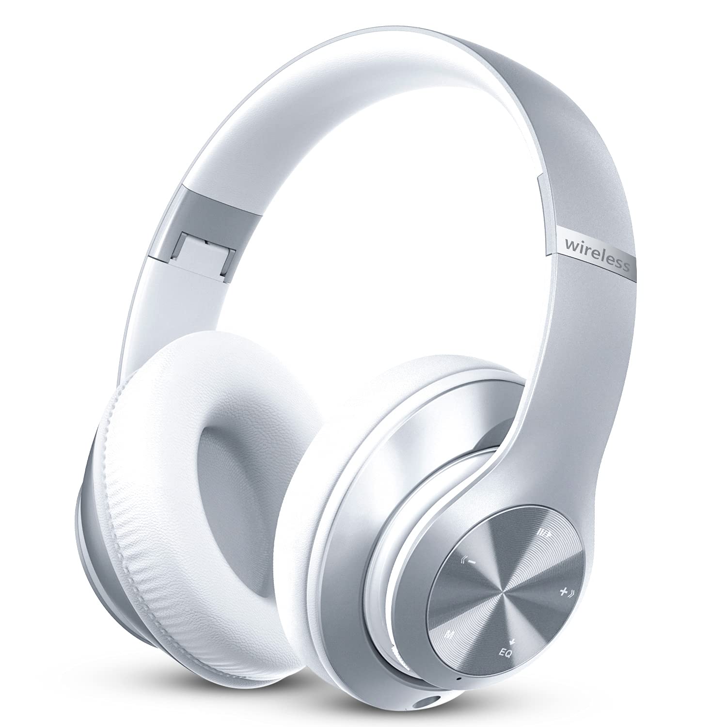 Wireless Bluetooth Headphones with 60-Hour Playtime, Foldable Lightweight Over-Ear Design, Hi-Fi Stereo & 6 EQ Modes - Deep Bass Adjustable Headset with Built-in Mic, FM Radio & TF Card Slot for Adults - Perfect for Travel, Workouts & Home Entertainment