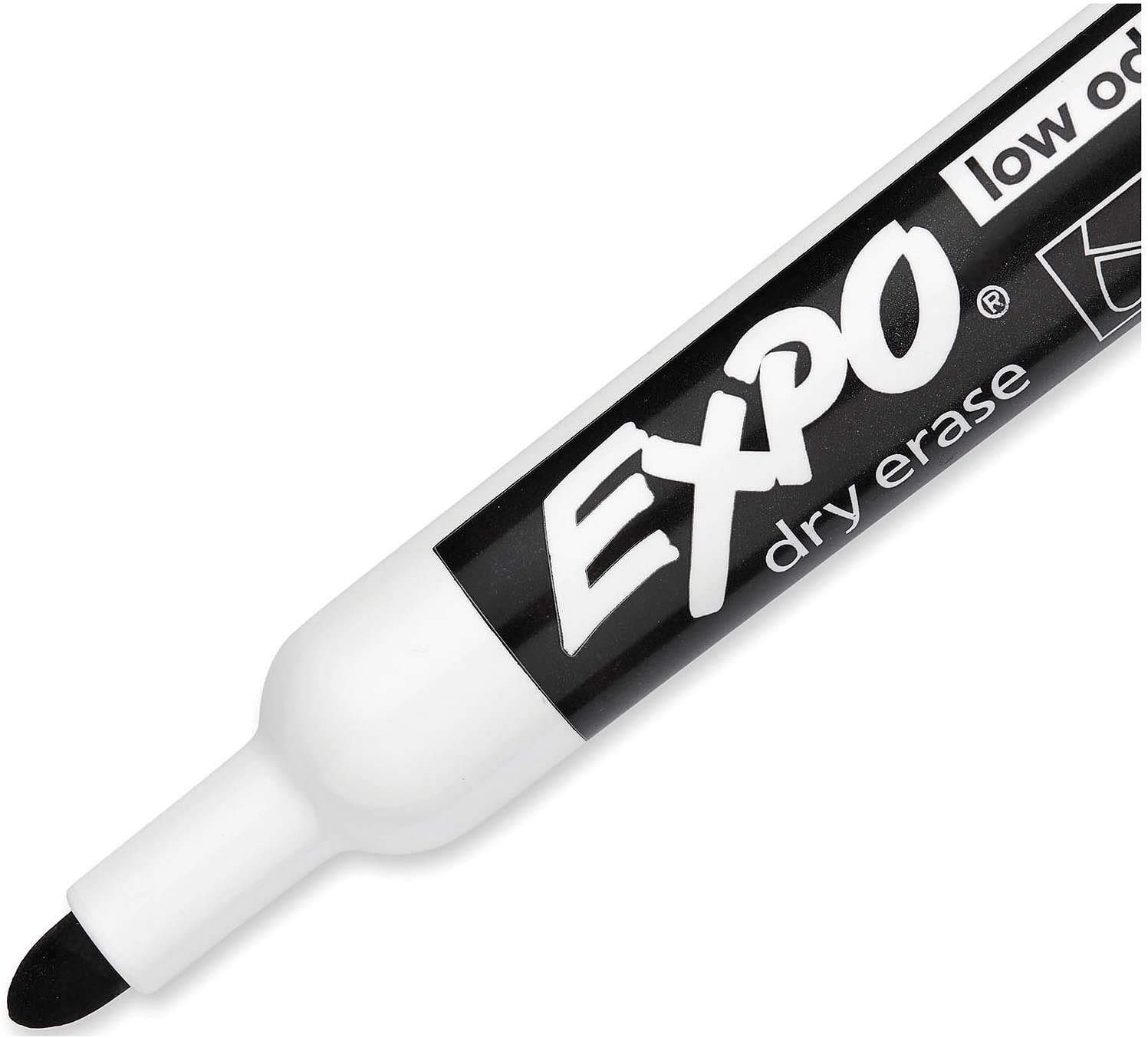 EXPO 82001 Low-Odor Bullet Tip Dry Erase Markers - 36 Black Whiteboard Markers for Classroom, Office & Home Use - Works on Whiteboards, Glass & Non-Porous Surfaces - Ideal for Teachers, Students & Professionals