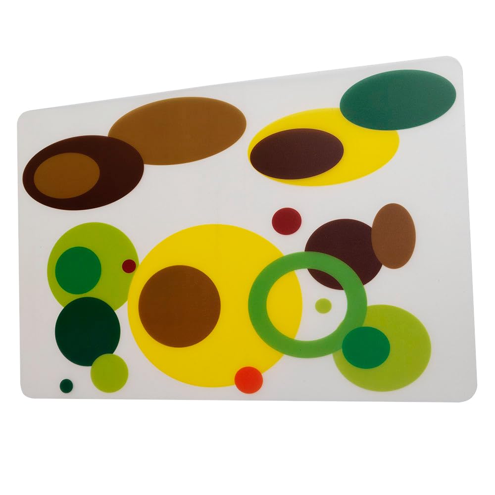 Crystal Home Solutions - Set of 6 Woven Vinyl Table Mats, Stain Resistant & Easy Clean Dining Placemats for Kitchen, Tea Table, and Everyday Use (Abstract Oval Design)