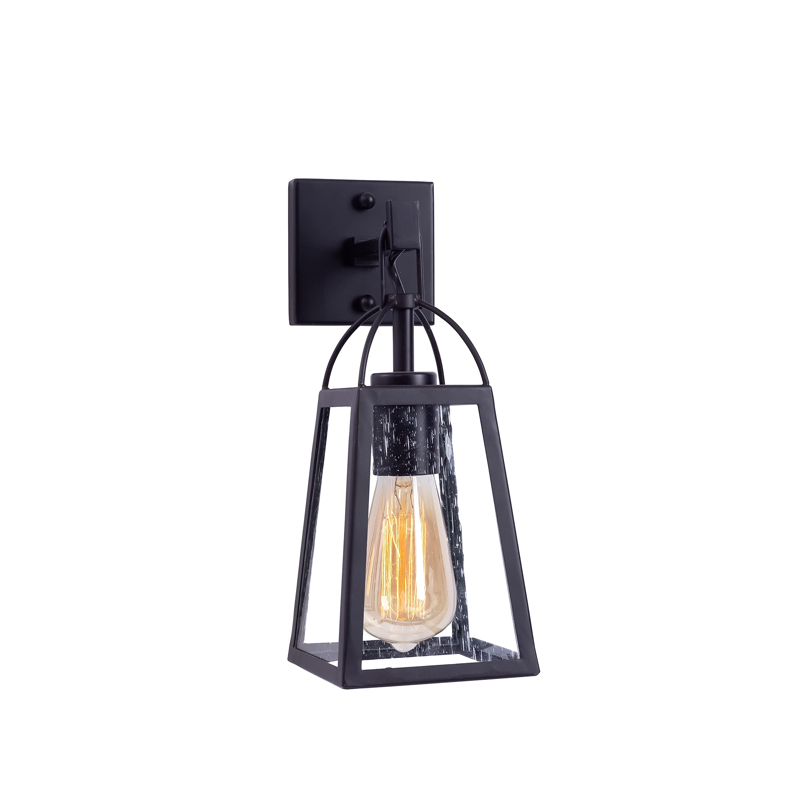 Rustic Farmhouse Vanity Light with Seedy Glass Shade - 1 Light Bathroom Sconce for Farmhouse, Cottage & Vintage Style Decor - Perfect for Bathroom Vanity, Dressing Room & Bedroom Lighting