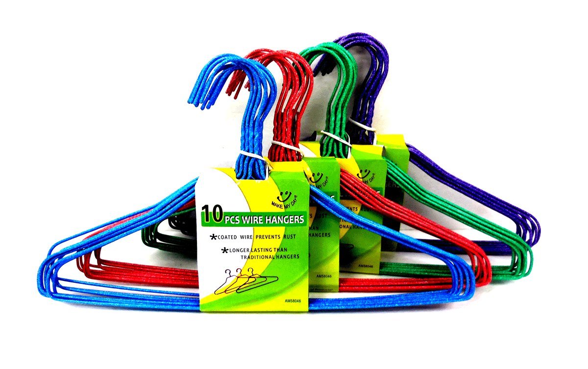 40-Piece Galvanized Steel Wire Clothes Hangers with Plastic Coating - 16