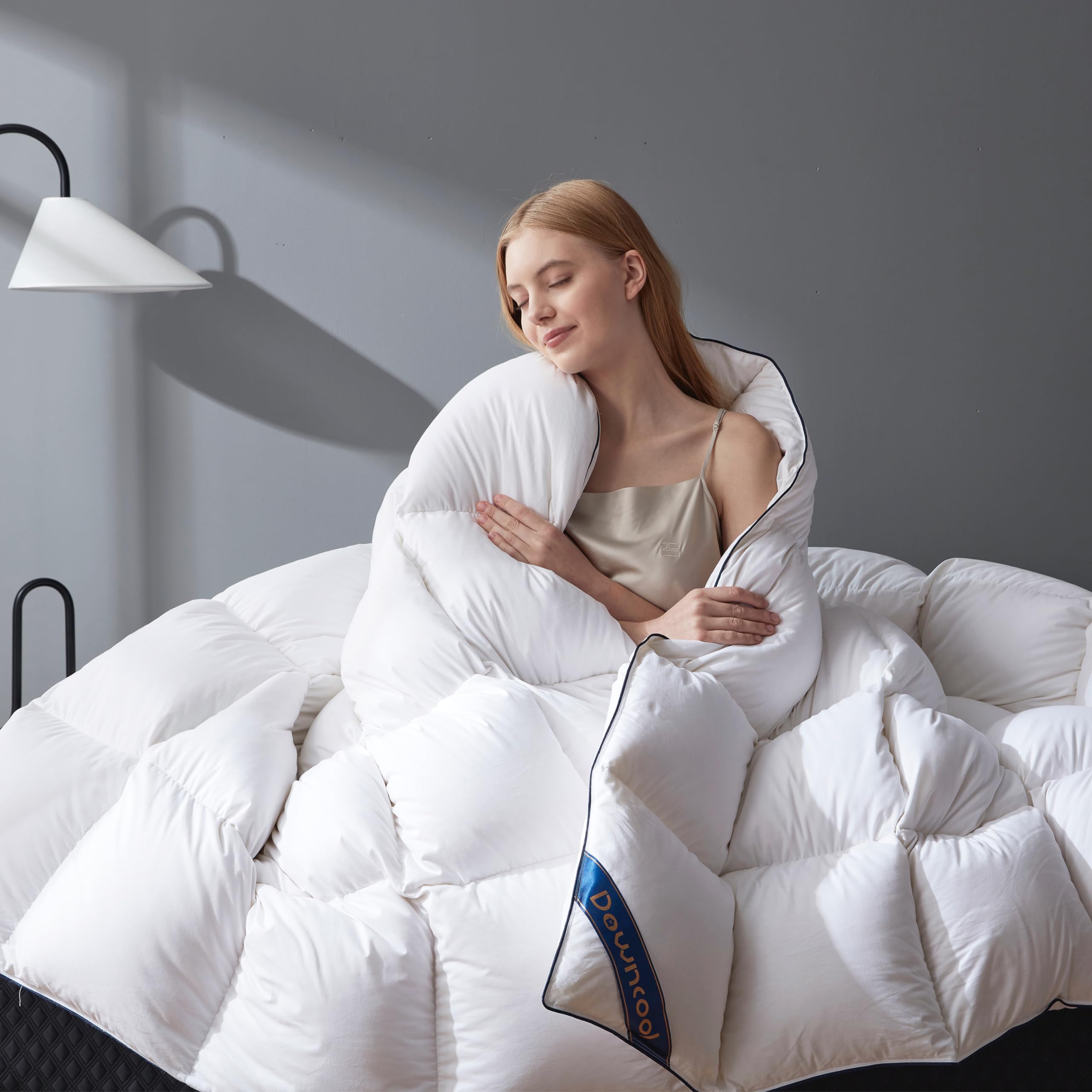 Premium 750 Fill Power Goose Down Comforter Queen Size - Ultra Soft All-Season White Duvet Insert - 90x90 Inch Hotel Collection Bedding - Perfect for Cozy Winter Nights & Luxury Bedroom Decor