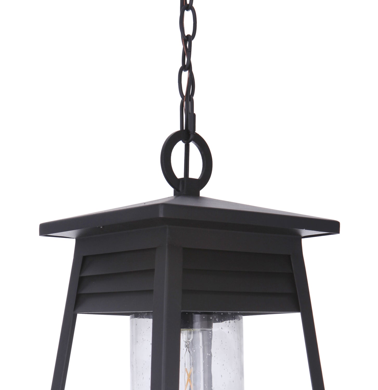 Becca Textured Black Outdoor Pendant Light - Weatherproof Hanging Fixture for Porch, Patio & Garden Decor
