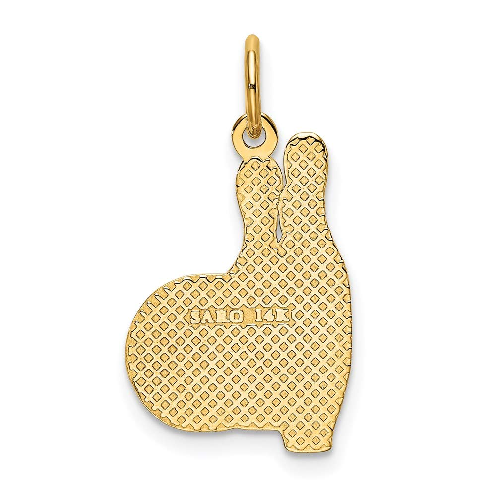 14k Yellow Gold Bowling Pendant - Black Bow for Jewelry Gifts