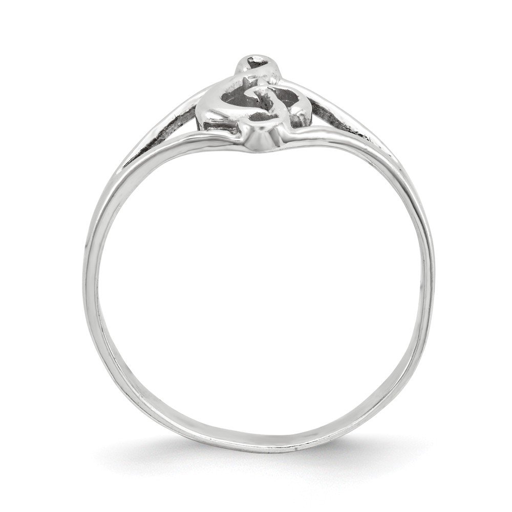 Jewels By Lux Sterling Silver Rhodium-Plated Polished Music Note Ring for Women - Elegant Jewelry Gift for Musicians, Music Lovers & Concert Goers