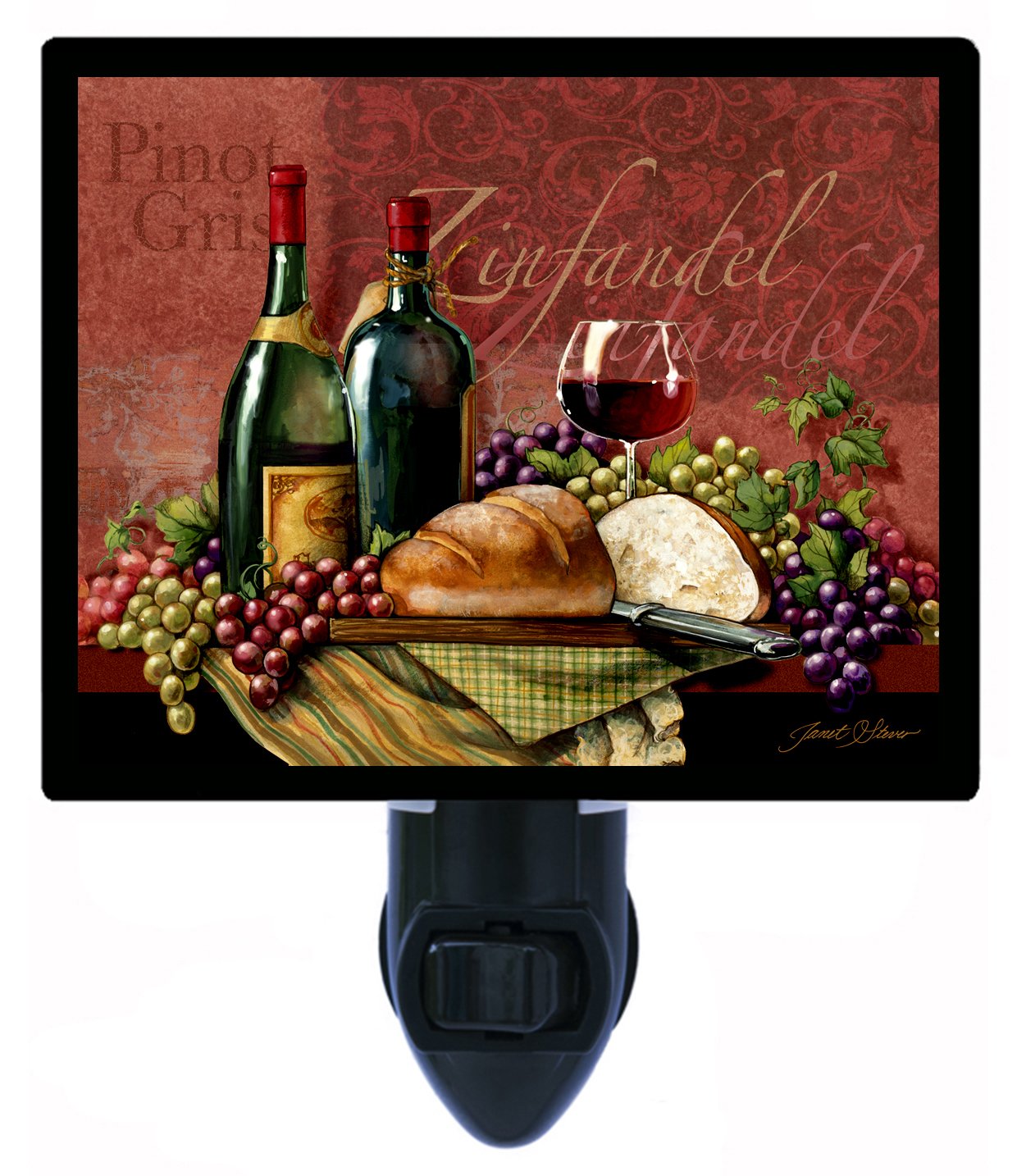 Wine and Bar LED Night Light for Kitchen - Zinfandel Themed Decorative Lighting for Home, Restaurant, and Pub Ambiance