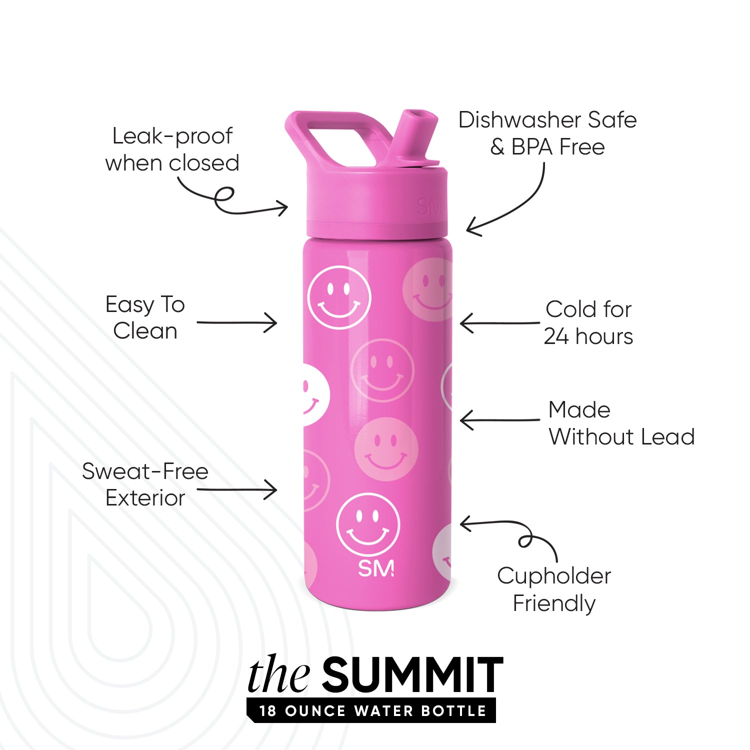 Summit Kids Water Bottle with Straw Lid - BPA Free, Leak Proof, Insulated Stainless Steel Bottle for School, Sports & Outdoor Activities