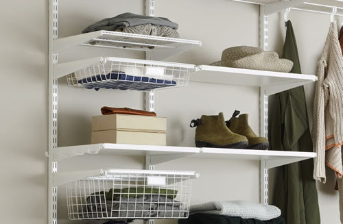 Elfa Kitchen Click-In Melamine Shelf Storage - Durable Organizer for Pantry, Cabinet, and Closet - Perfect for Home & Office Organization