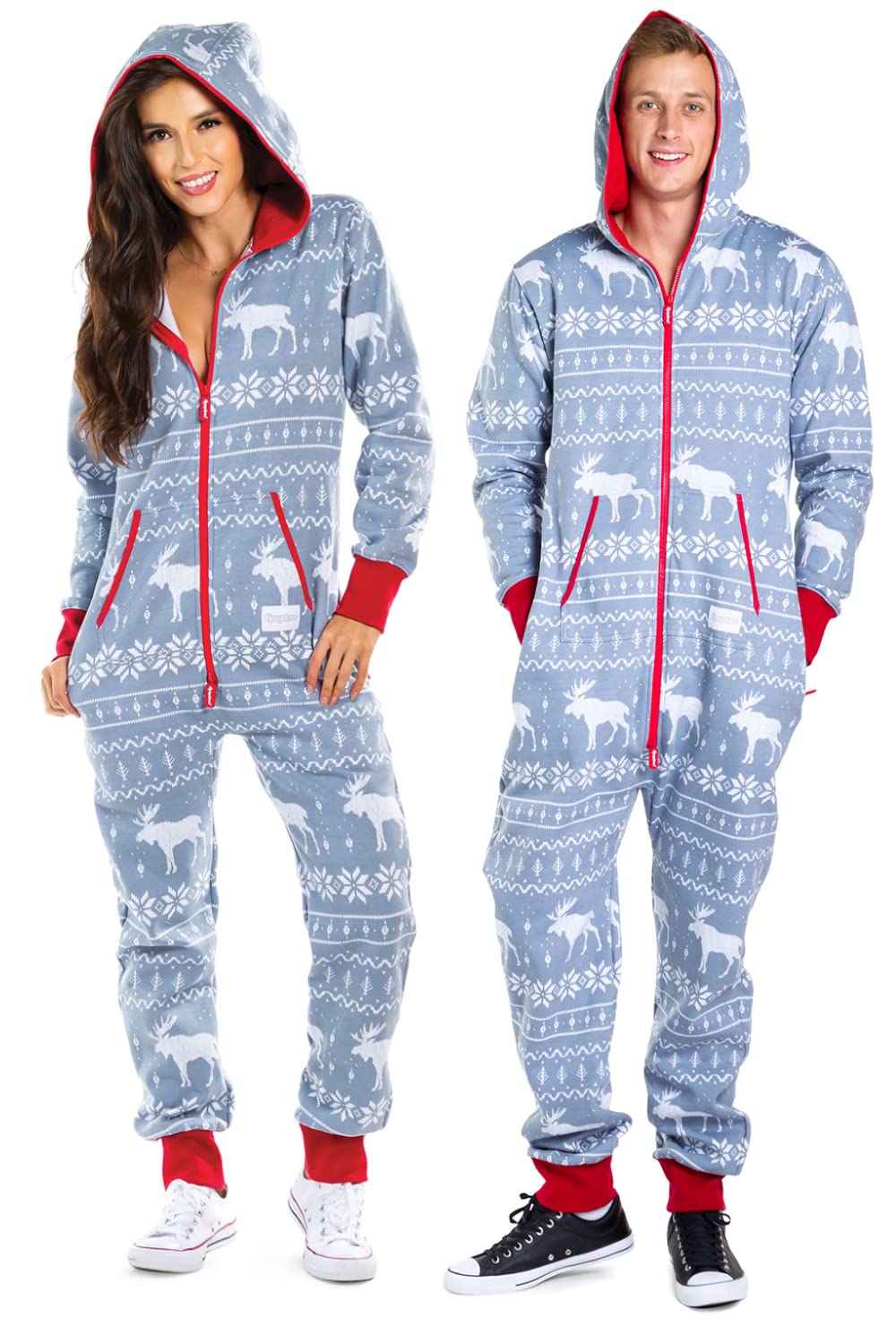 Tipsy Elves Christmas Onesies for Adults - Matching Holiday Pajamas for Men & Women with Pockets | Cozy Family Christmas Outfits for Holiday Parties & Festive Gatherings