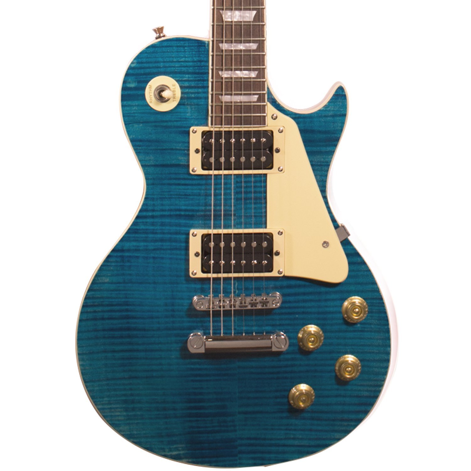 Sawtooth Heritage Series Flame Maple Top Electric Guitar - Cali Blue Flame Finish | Premium Tone & Playability for Rock, Blues & Live Performances