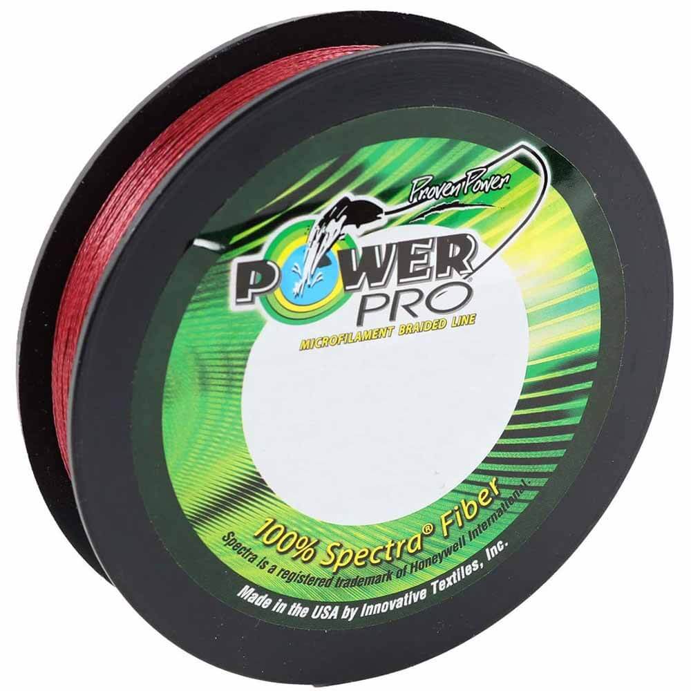PowerPro 300-Yard Vermillion Red Braided Fishing Line - High Strength Saltwater & Freshwater Fishing Line for Bass, Trout, and Saltwater Game Fish