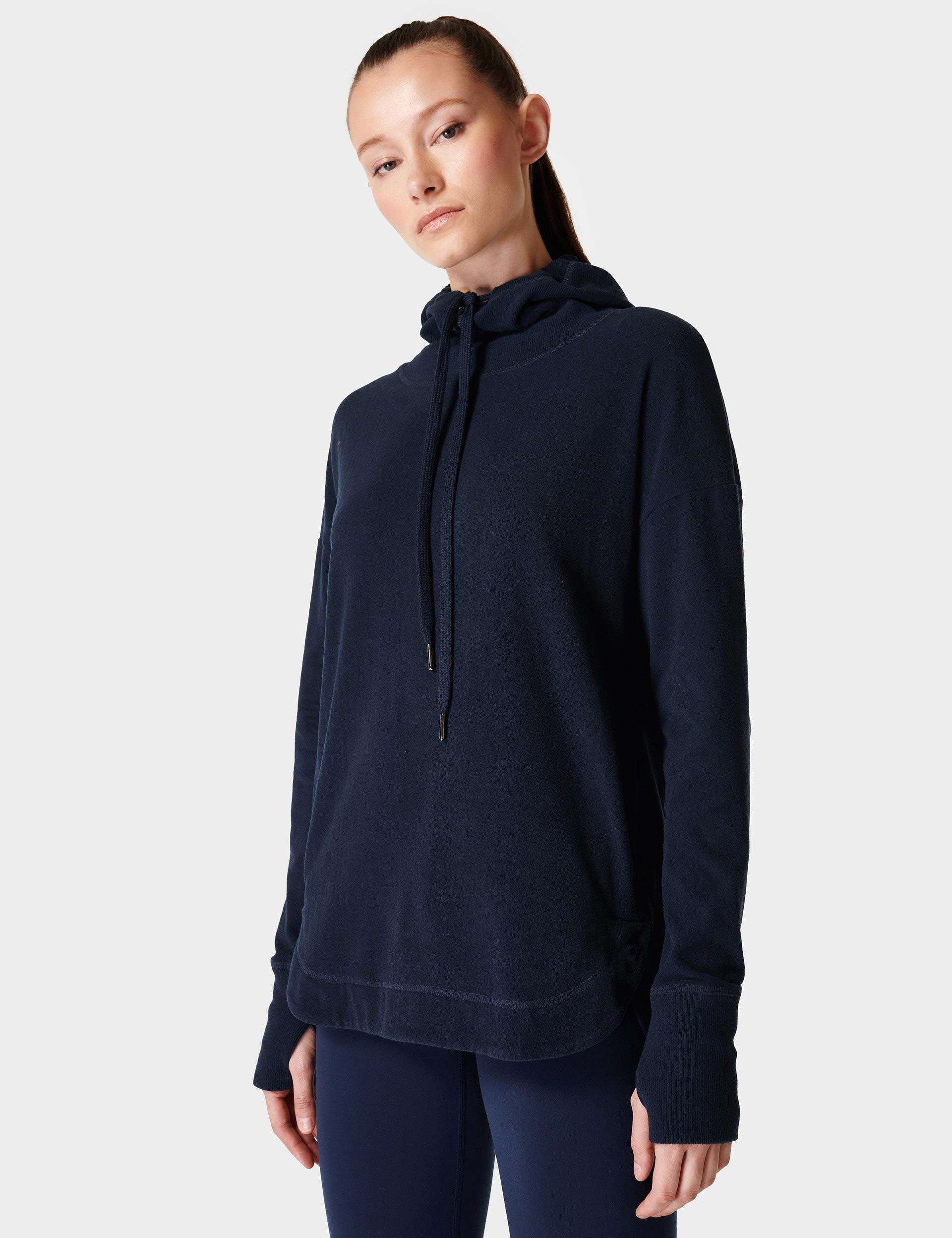 Italian Fleece Hoodie for Men & Women - Soft & Warm Navy Blue Pullover - Perfect for Outdoor Activities, Camping & Casual Wear