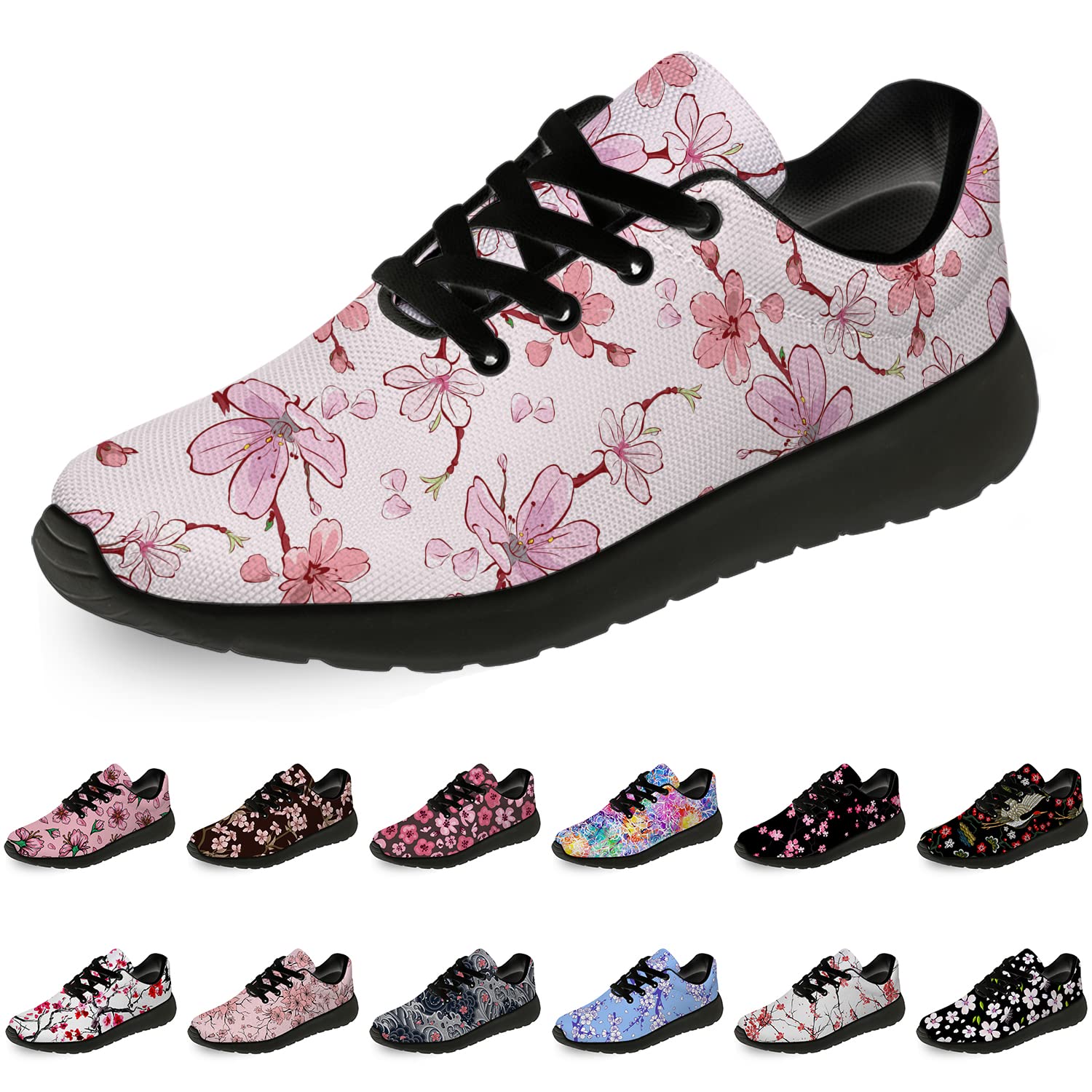 **Cherry Blossom Running Shoes for Women & Men – Lightweight Sports Sneakers for Walking, Tennis & Gym – Floral Design Athletic Shoes – Perfect Gift for Him or Her – Ideal for Outdoor Jogging, Workouts & Casual Wear**