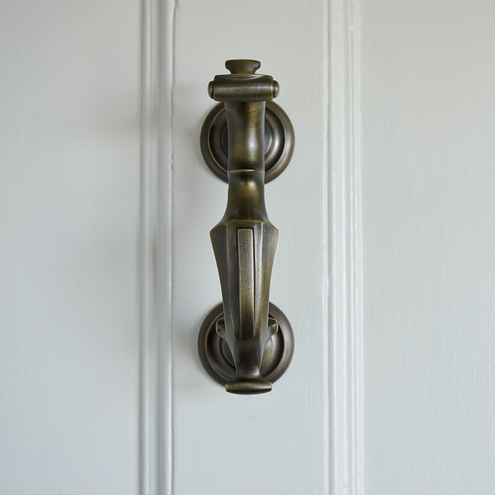Vintage Distressed Antique Brass London Doctors Door Knocker - Classic English Style Home Decor for Front Doors, Gifts & Victorian House Restoration