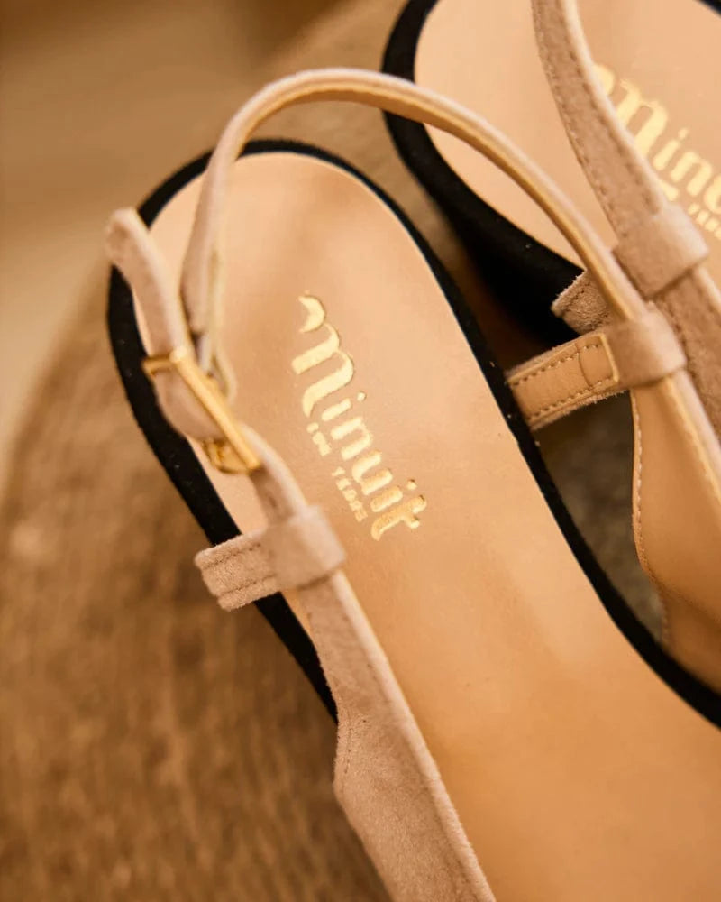 Alice Recycled Vegan Heeled Pumps for Women - Eco-Friendly Black & Beige Dress Shoes for Office, Party & Wedding Occasions