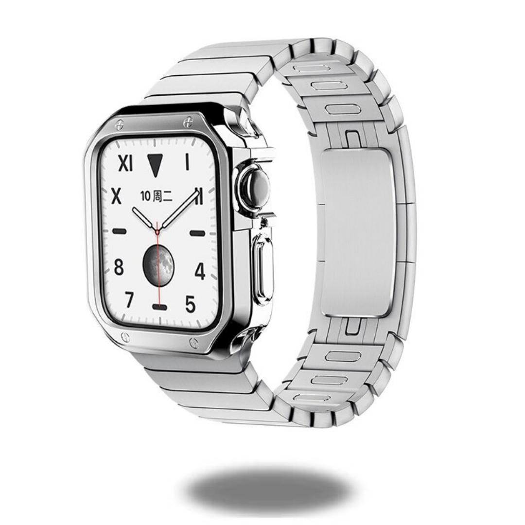 Premium Stainless Steel Link Bracelet with Durable PC Case - Perfect for Business, Travel & Everyday Wear