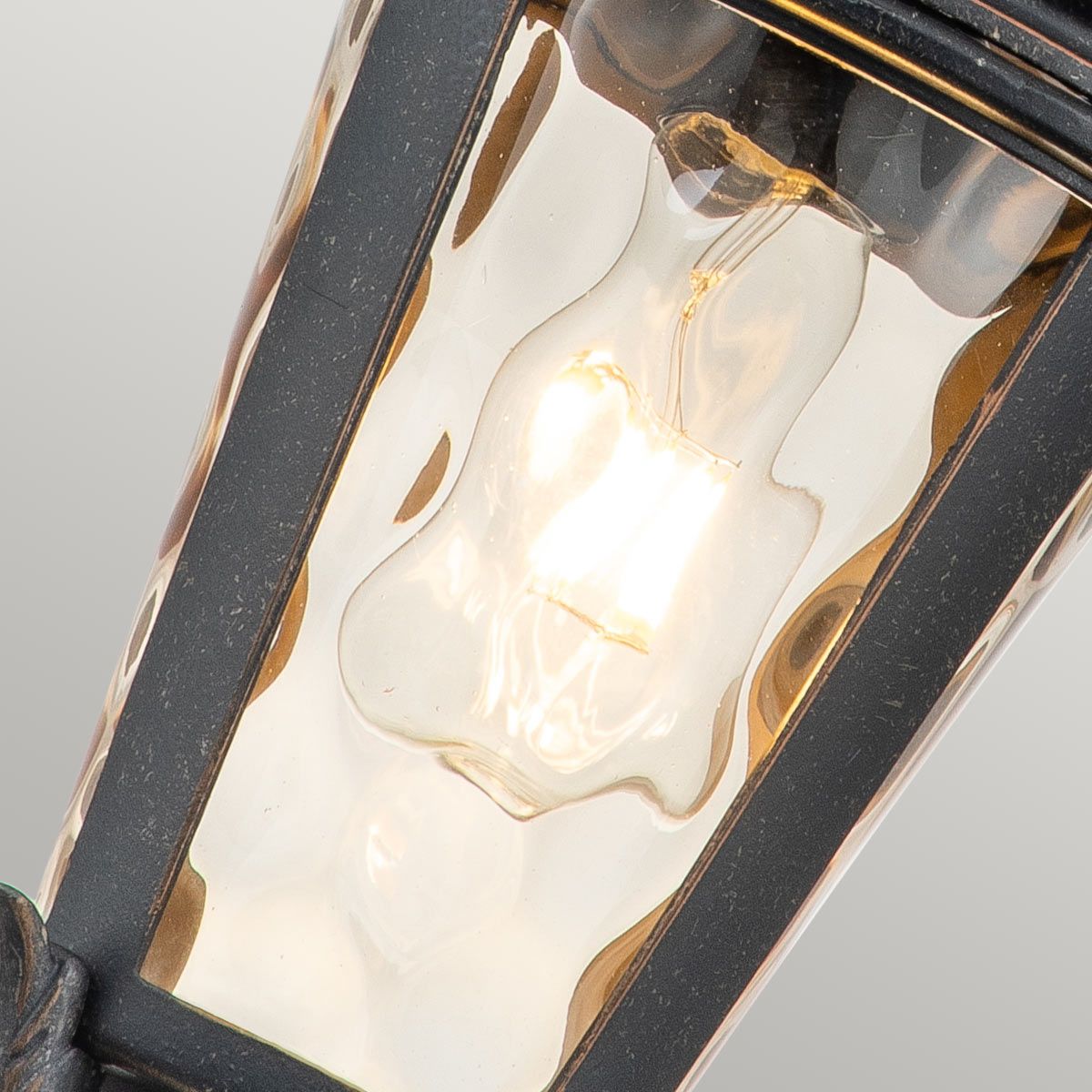 Baltimore 1 Light Medium/Large Chain Lantern in Weathered Bronze - IP44 Rated E27 Outdoor Hanging Light for Porch, Garden & Patio Decor