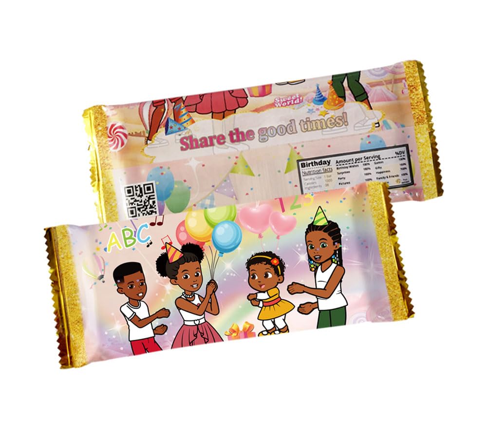 20Pcs Gracies Birthday Party Supplies - Chocolate Bar Stickers for Kids Party Decorations, Party Favors, and Gift Wrapping | Perfect for Birthday Celebrations, Baby Showers, and Classroom Rewards