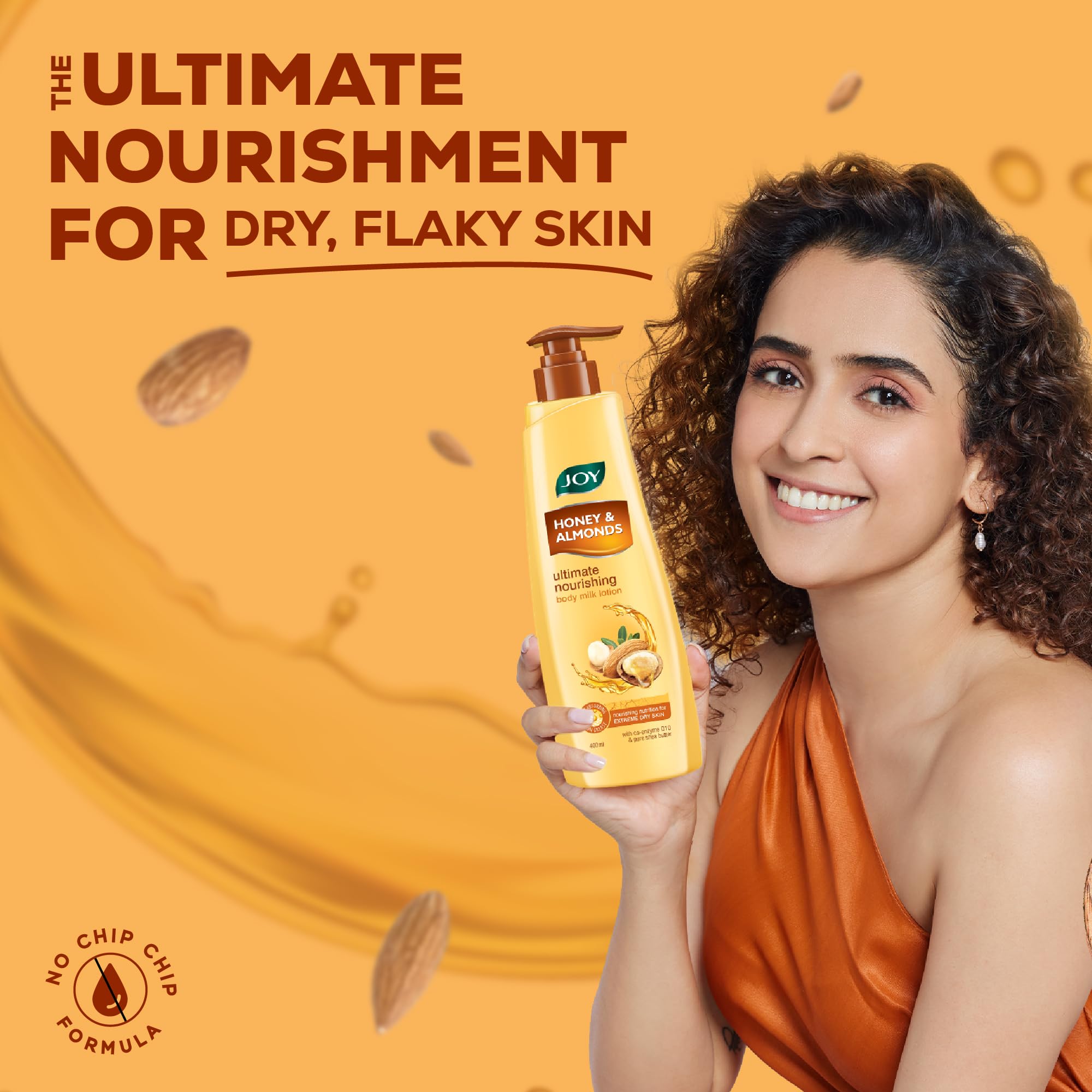 Joy Honey & Almonds Ultimate Nourishing Body Milk Lotion (13.5oz) - Shea Butter & Vitamin E Enriched - 24H Moisturizing for Dry Skin - Prevent Dryness & Deep Hydration - Perfect for Winter Care & Daily Body Moisturizing