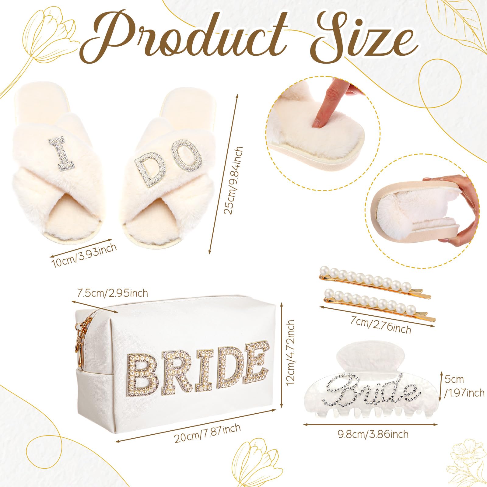 5-Piece Bridal Gift Set for Wedding & Engagement - Makeup Bag, 
