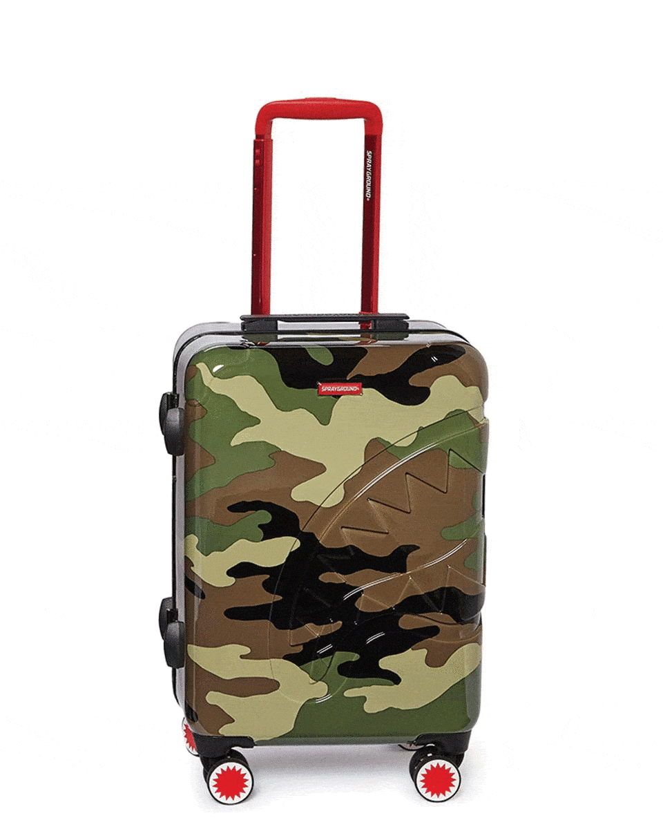 JUNGLE PARIS 21.5 Inch Carry On Sharkitecture Luggage - Lightweight Hardshell Suitcase with Spinner Wheels for Air Travel, Business Trips & Weekend Getaways