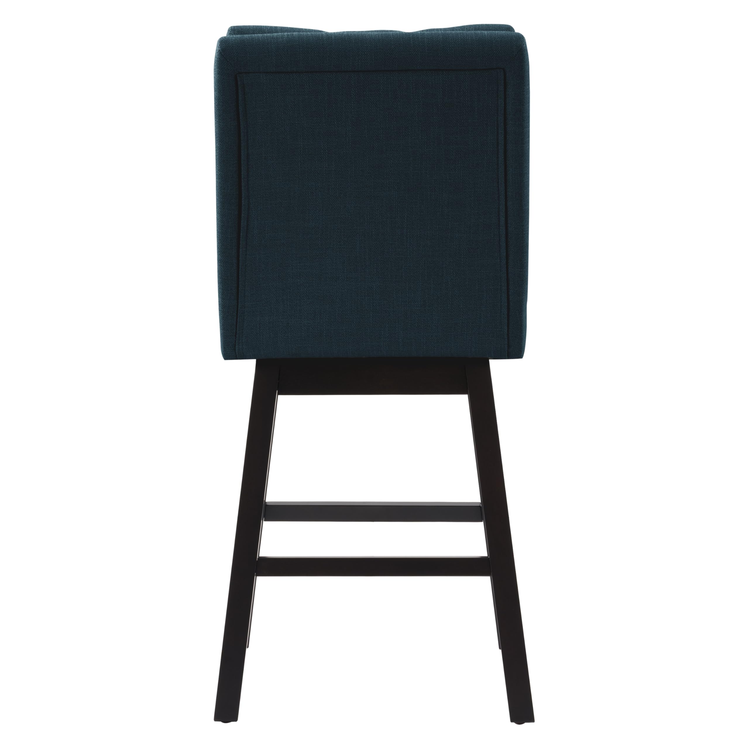 CorLiving Leilani Navy Blue Fabric Tufted Counter Height Bar Stools - Set of 2, Modern Kitchen Island Stools for Dining & Bar Counter, Comfortable Seating for Home & Cafe