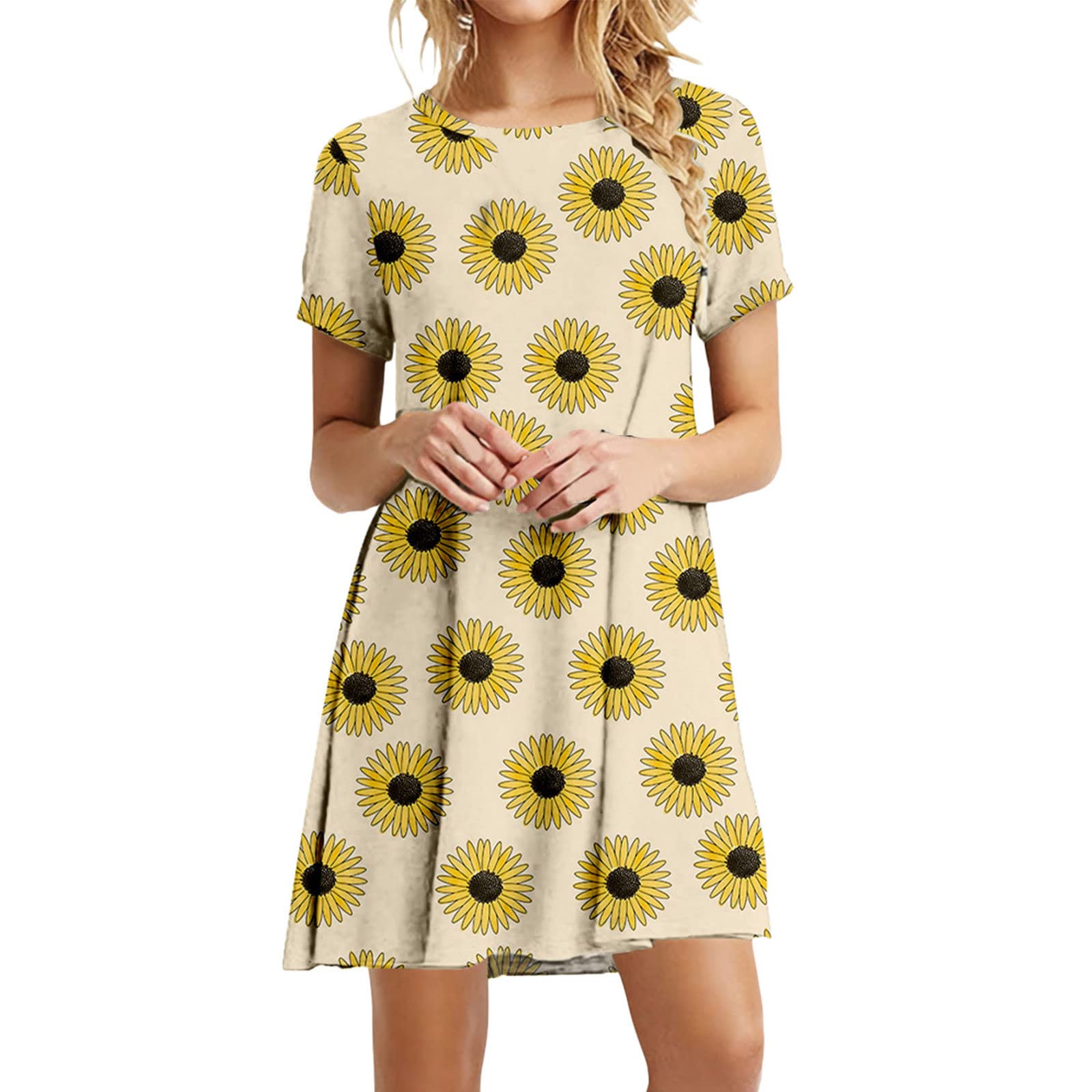 Bblulu Women's Summer Beach Mini Dresses - Casual Sundress with Pockets, Perfect for Beach Cover Ups, Vacations, and Outdoor Parties