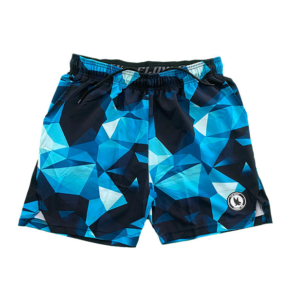 Turquoise Diamond Geo Print Boys' Shorts - Trendy Kids' Summer Casual Wear for Playdates & Outdoor Activities