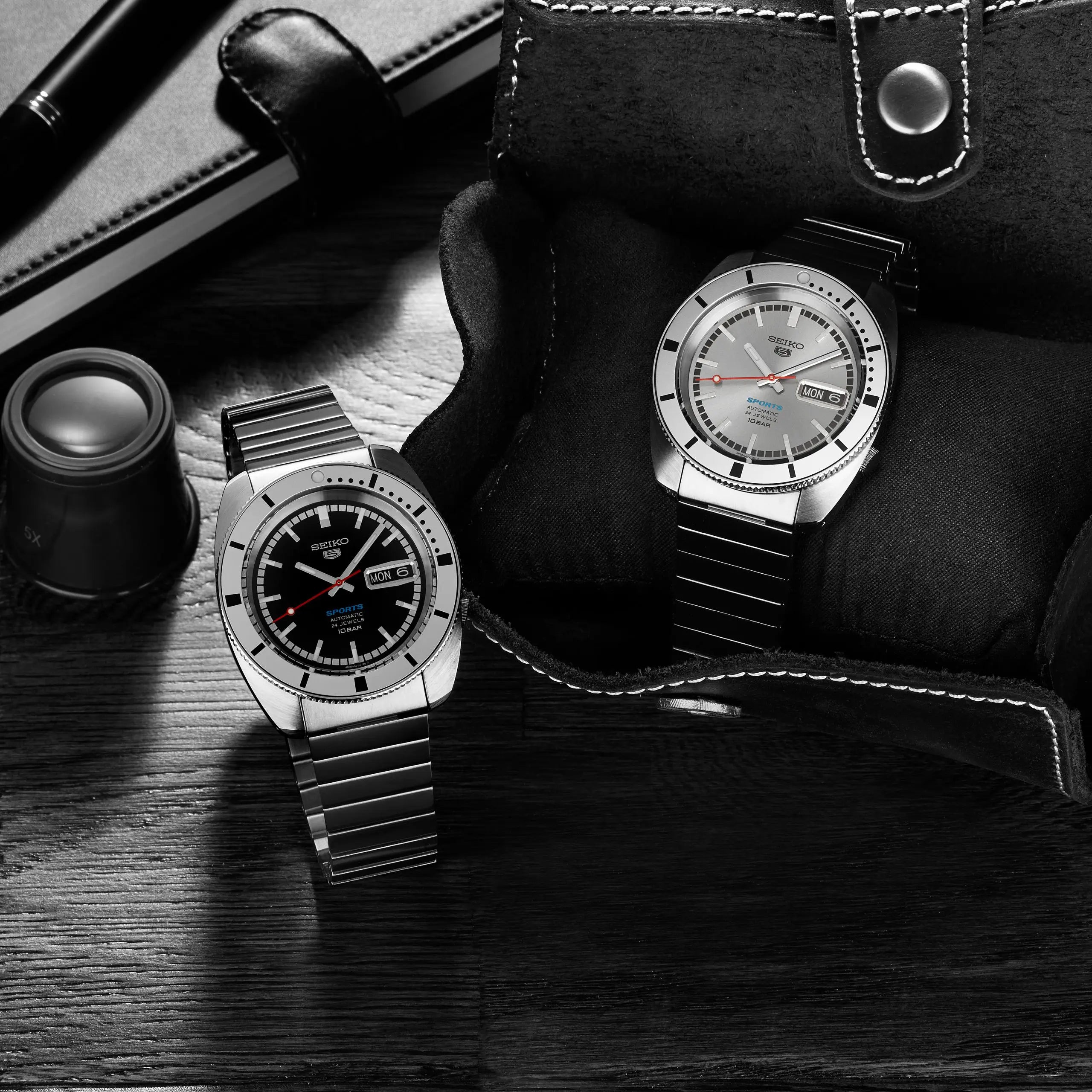 Seiko 5 Sports 'Pepper Black' Limited Edition Men's Watch - 1968 Recreation Automatic Timepiece for Collectors & Watch Enthusiasts | Perfect for Casual Wear, Business Attire & Special Occasions