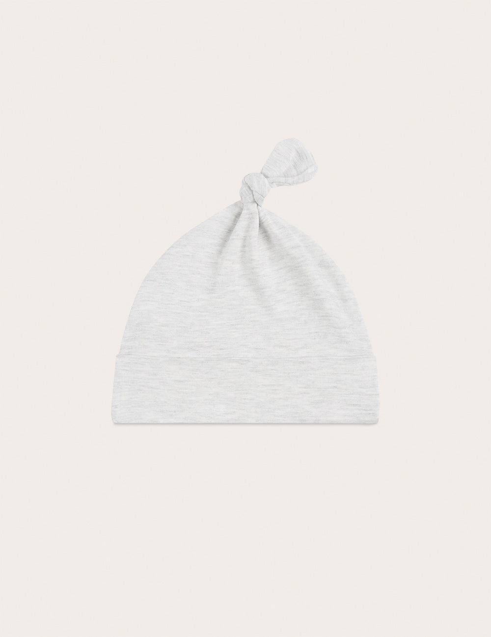 Soft Baby Knotted Beanie - Heather Grey Cotton Hat for Newborns & Infants - Perfect for Photoshoots, Outings & Cold Weather Protection