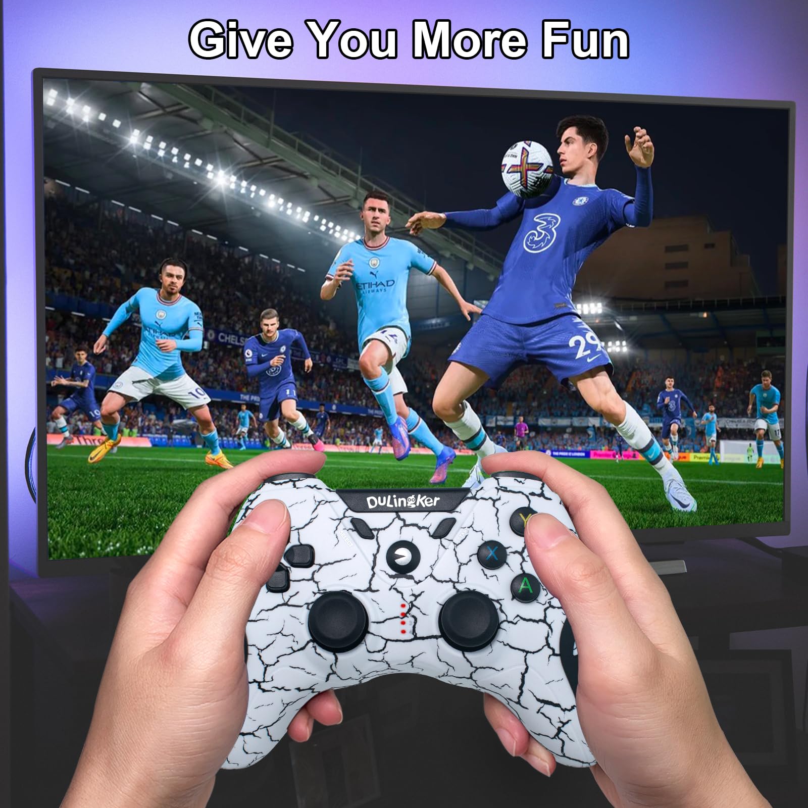 Wireless Gaming Controller for PC, PS3, Android TV & Steam - Dual Vibration, 2.4G Wireless Gamepad Compatible with Windows 11/10/8/7, TV Box & Raspberry Pi | Perfect for PC Gaming, Console Play & Smart TV Entertainment