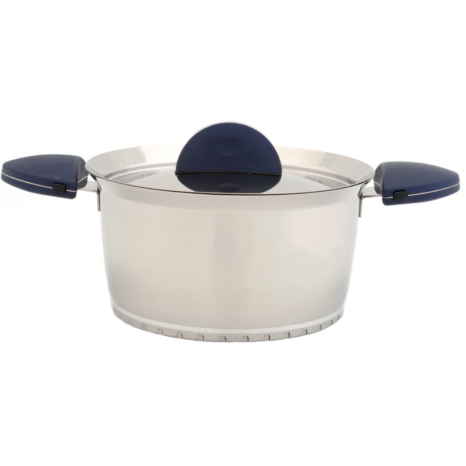 BergHOFF Stacca 10-Piece 18/10 Stainless Steel Cookware Set with Covered Stock Pot in Blue - Perfect for Soups, Stews & Family Cooking