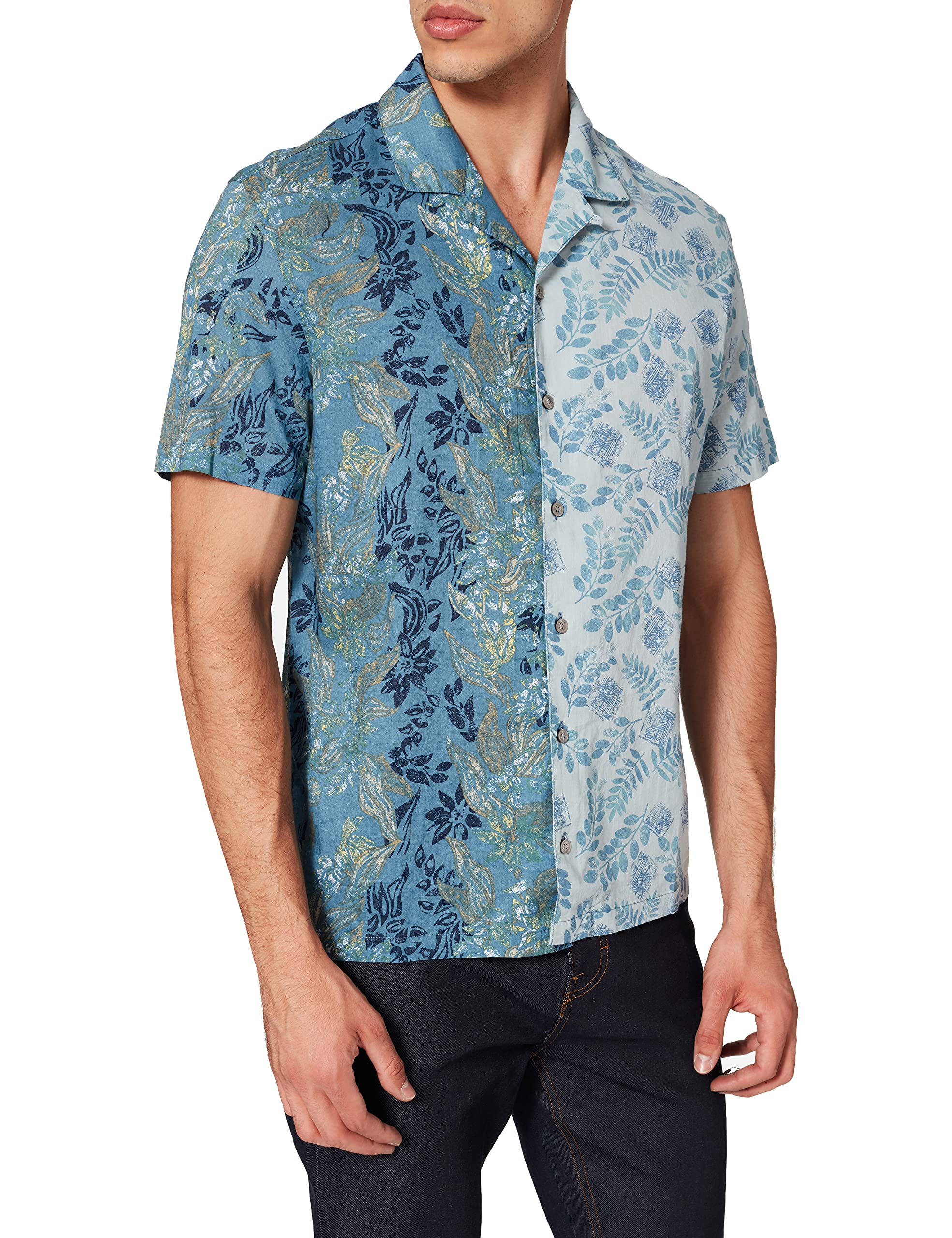 Desigual Men's Casual Short Sleeve Woven Shirt - Breathable Summer Button Down Top for Outdoor Activities & Travel