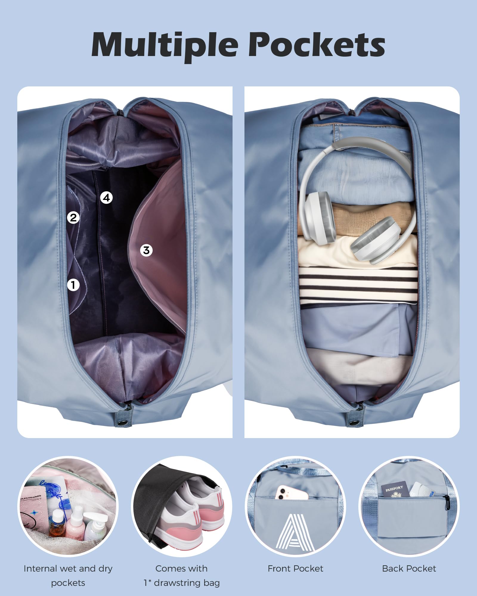 Personalized Initial Letter C Travel Duffel Bag for Women - Gym, Sports, Weekender & Overnight Bag - Perfect Birthday Gift for Mom, Teacher & Women | Great for Travel, Workouts & Weekend Getaways