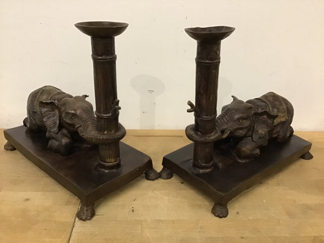 Pair of Maitlin Smith Bronze Candle Holders - Elegant Home Decor for Dining Table, Wedding Centerpiece & Romantic Ambiance