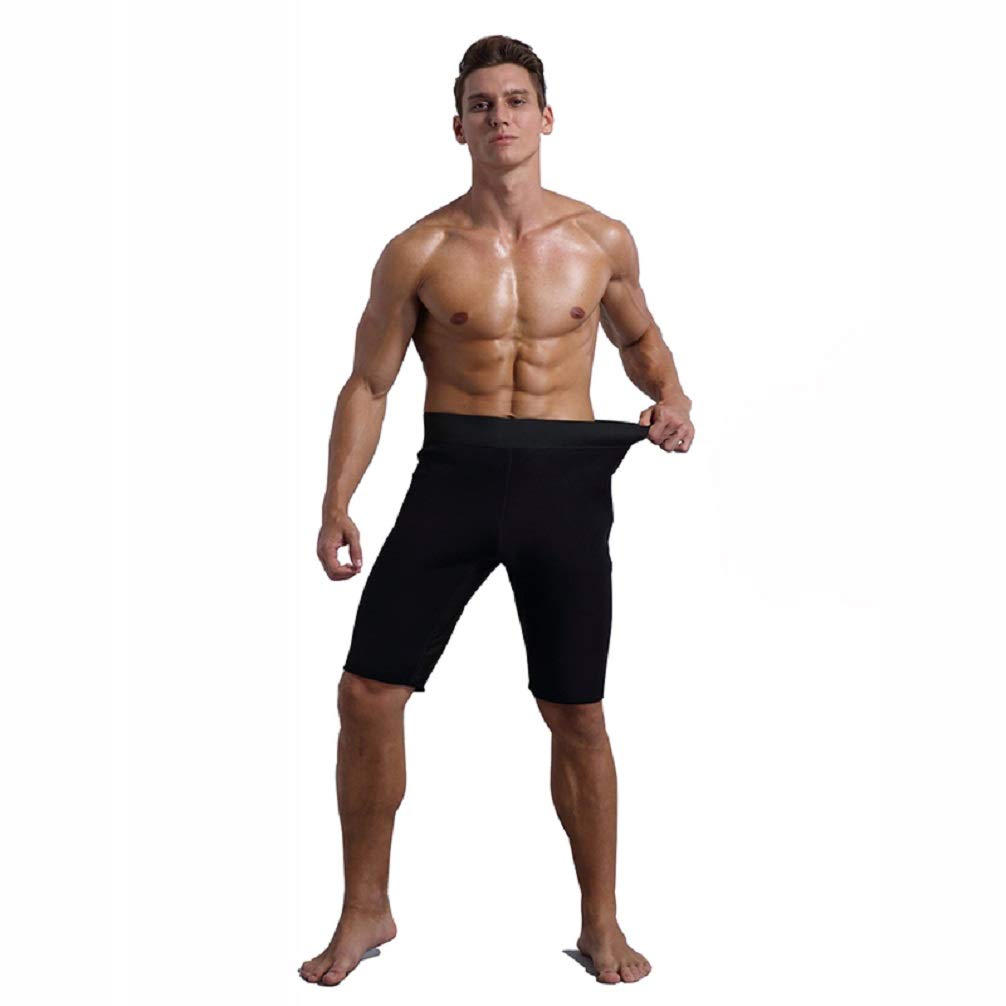 Bakerdani Men's Sauna Sweat Shorts - Neoprene Workout Pants for Hot Yoga, Gym & Weight Loss - Tummy Control & Fat Burning Shapewear for Men - Perfect for Sauna Sessions, Home Workouts & Fitness Training