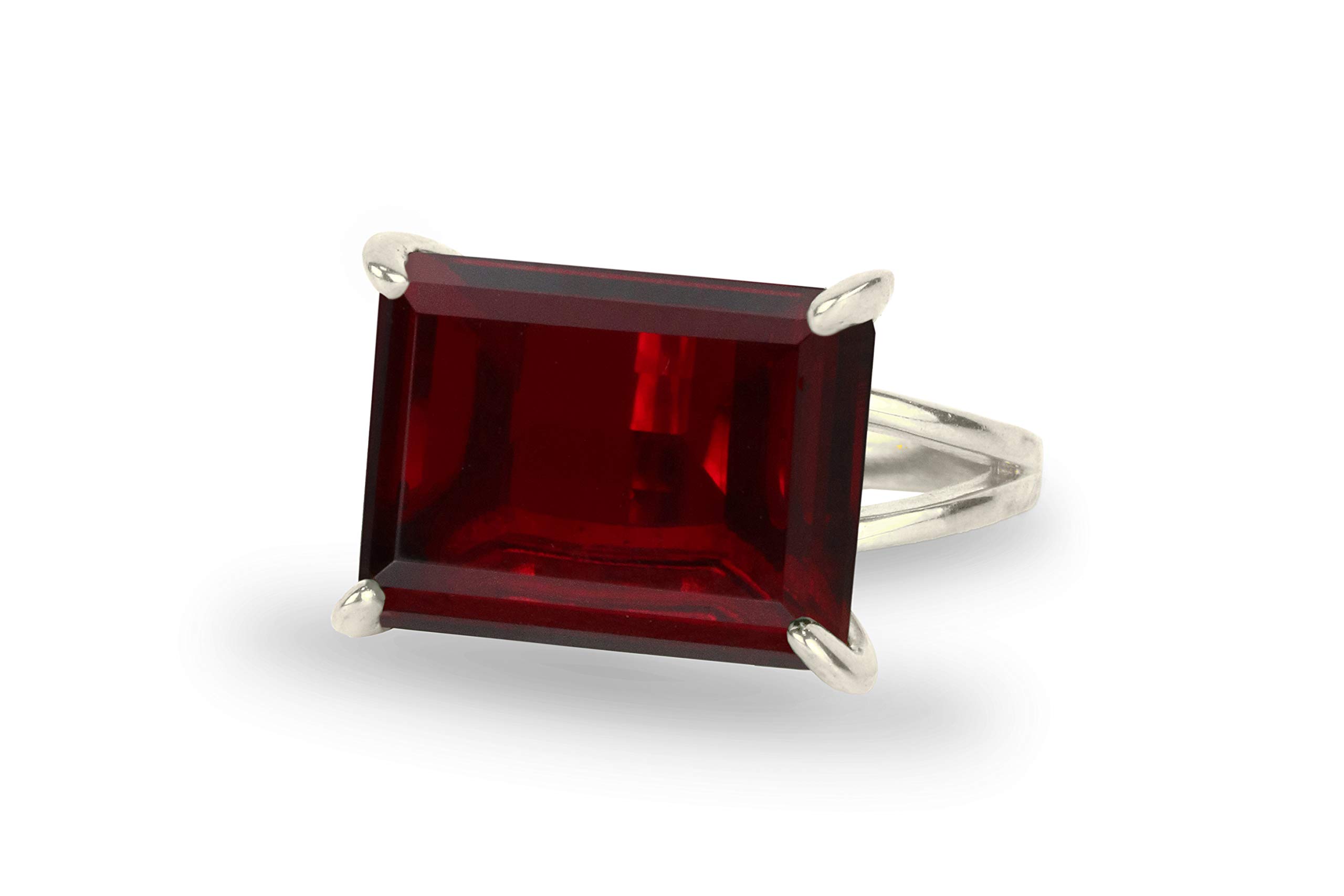 14K Gold Filled Red Garnet Ring - Handmade Birthstone Jewelry for Women | Bold Gemstone Fashion Ring with Custom Engraving | Perfect for Valentine's Day, Anniversary Gifts & Special Occasions