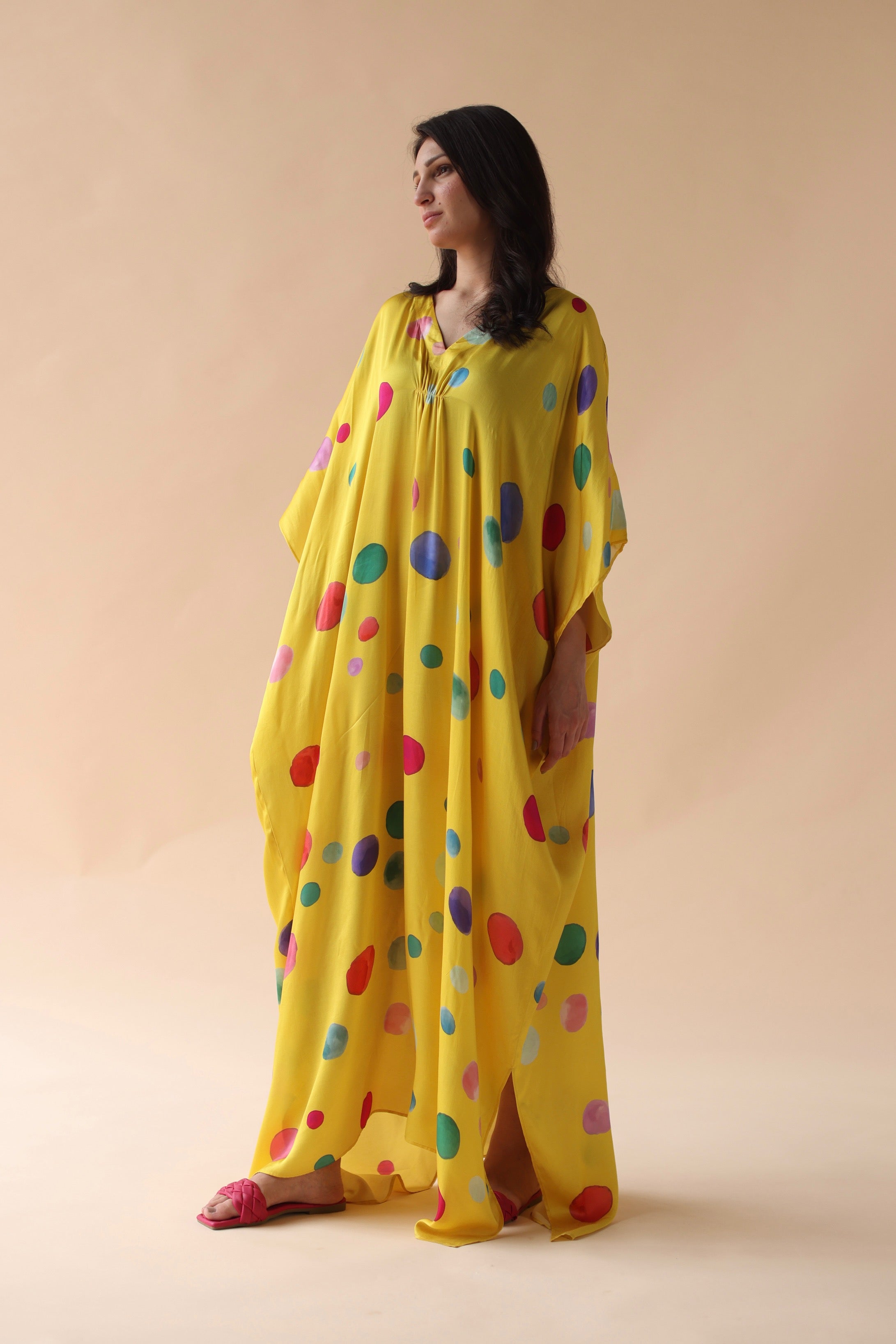 Amara Kaftan - Elegant Flowy Maxi Dress for Women | Boho Chic Beach Cover Up | Perfect for Summer Vacations, Pool Parties & Resort Wear