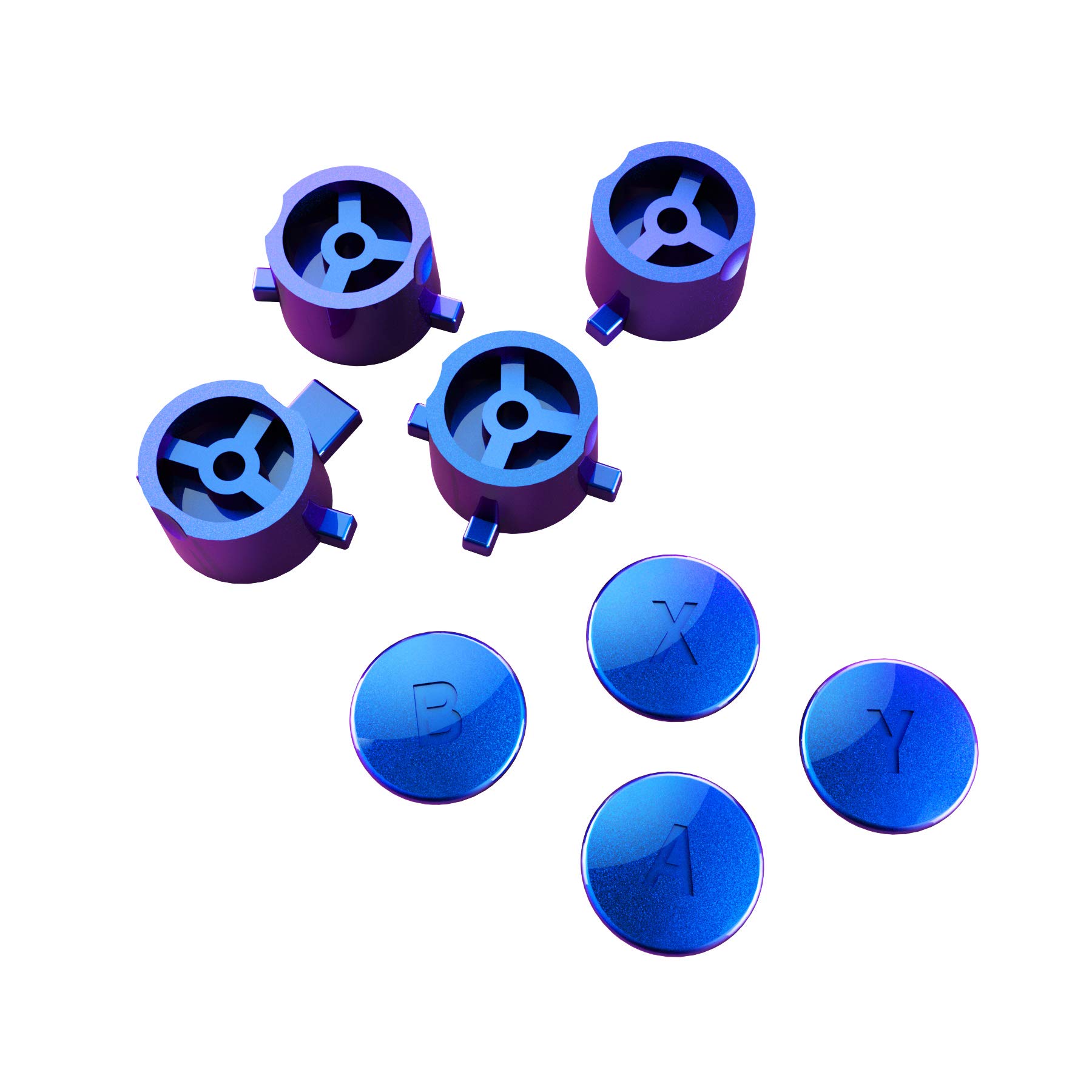 eXtremeRate Chameleon Purple Blue Interchangeable ABXY Buttons for Nintendo Switch Pro Controller - DIY Replacement Buttons Kit for NS Pro Controller (Controller Not Included) - Perfect for Gaming, Customization & Repair