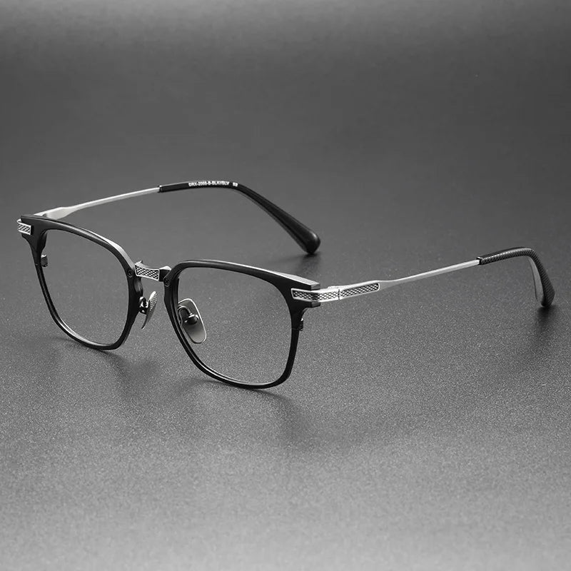 Aimee Unisex Full Rim Square Acetate Titanium Eyeglasses 942068 - Stylish & Durable Frame for Men & Women - Perfect for Work, Reading & Everyday Use